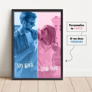 Affiche un gars une fille personnalisée