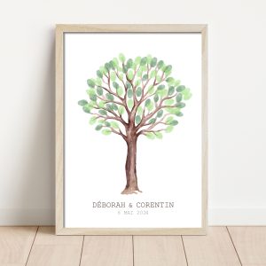 Arbre à empreintes mariage aquarelle