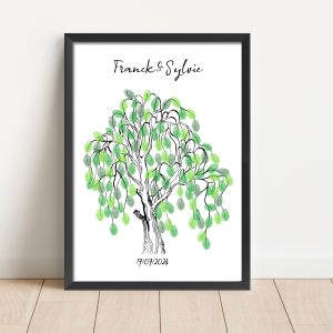 Arbre à empreintes saule pleureur mariage baptême anniversaire