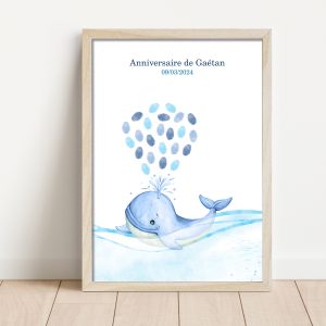 arbre à empreintes baleine anniversaire baptême