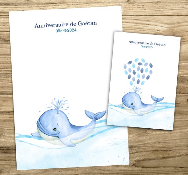 arbre à empreintes baleine tuto anniversaire baptême