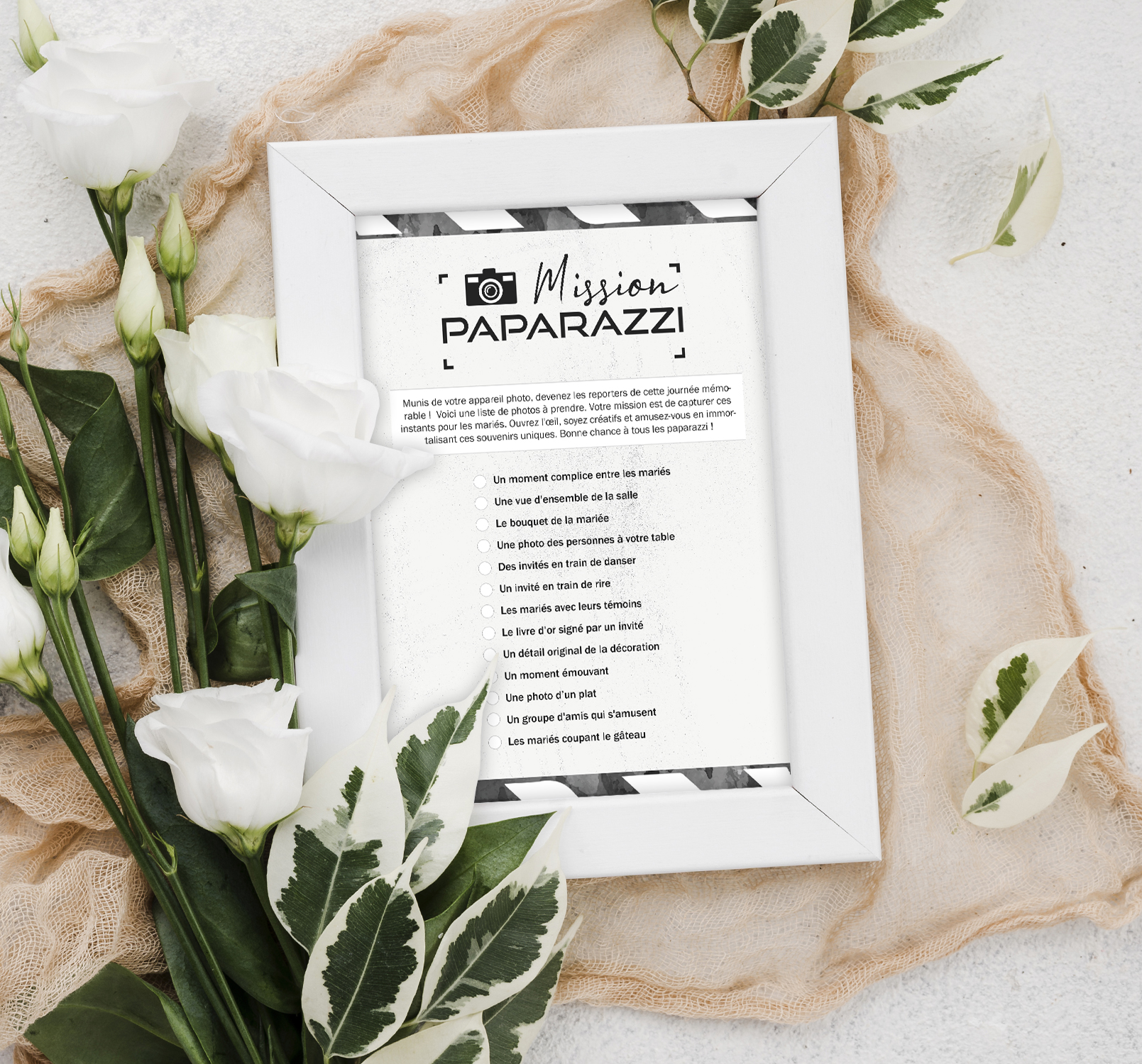 25 Cartes Défi Photo Pour Mariage - Jeu Pour Invités, Décoration De Table, Souvenirs Personnalisés - 8