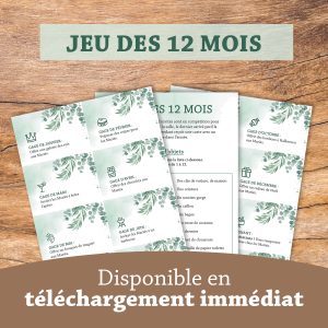 Jeu des 12 mois mariage à imprimer