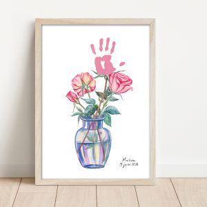 Affiche empreintes bouquet de roses