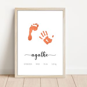 Affiche naissance empreinte bébé