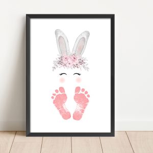 Affiche empreintes lapin de Pâques