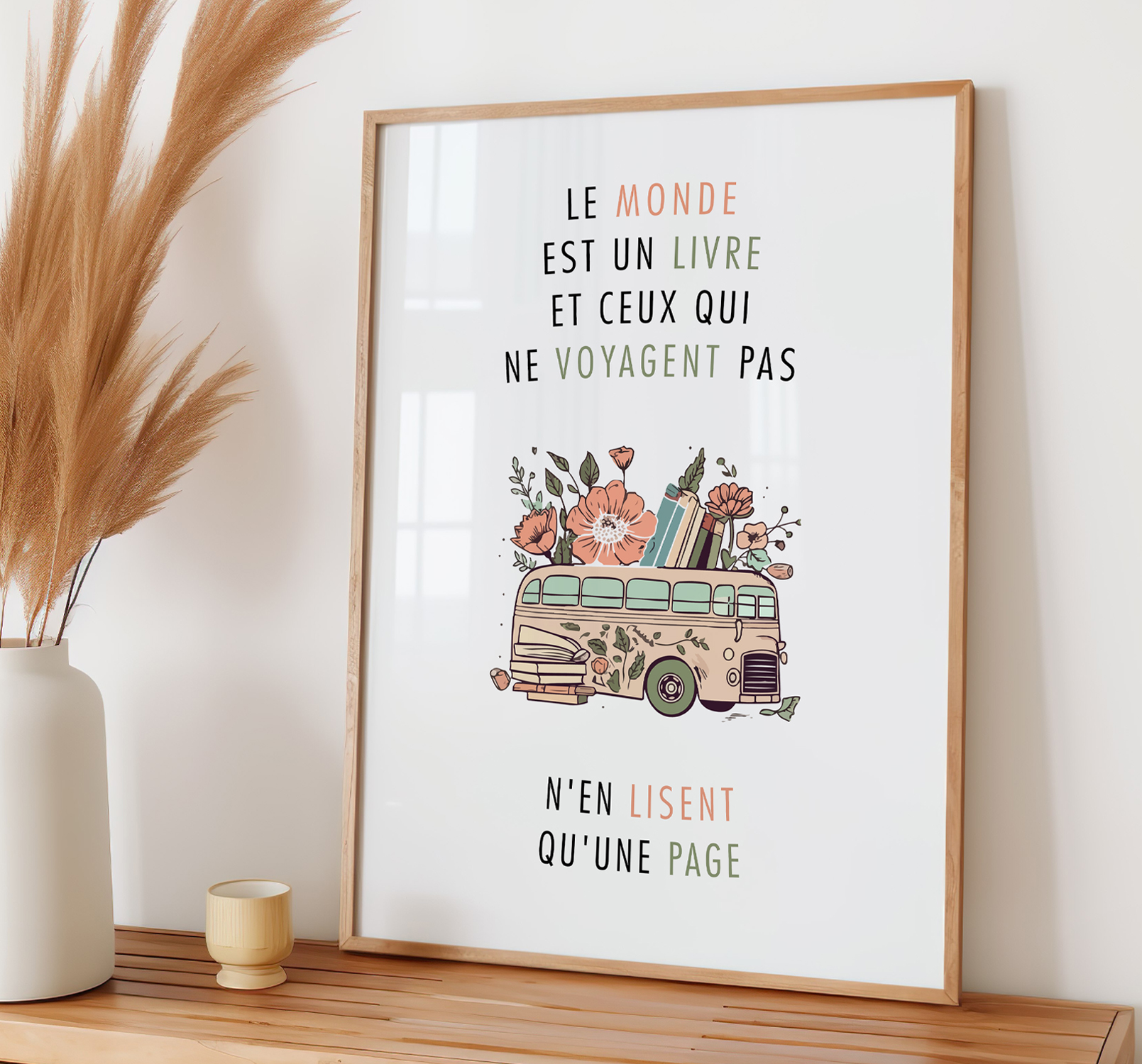 Affiche citation le monde est un livre affiche citation "Le monde est un livre et ceux qui ne voyagent pas n'en lisent qu'une page"