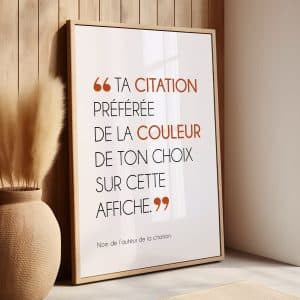 Affiche citation personnalisable