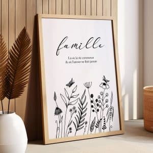 Affiche famille citation la ou la vie commence et l'amour ne finit jamais