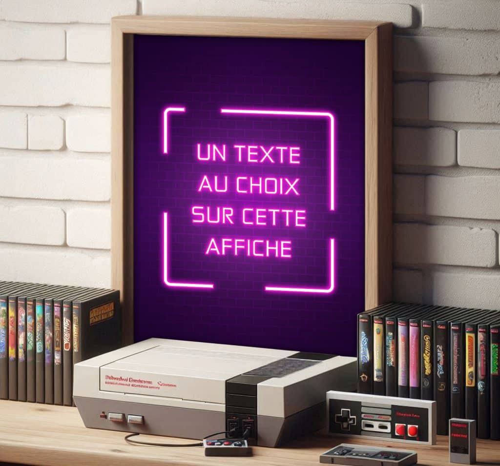 Affiche néon gamer personnalisable