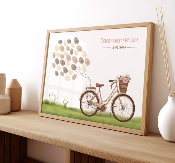 Affiche vélo vintage mariage baptême anniversaire