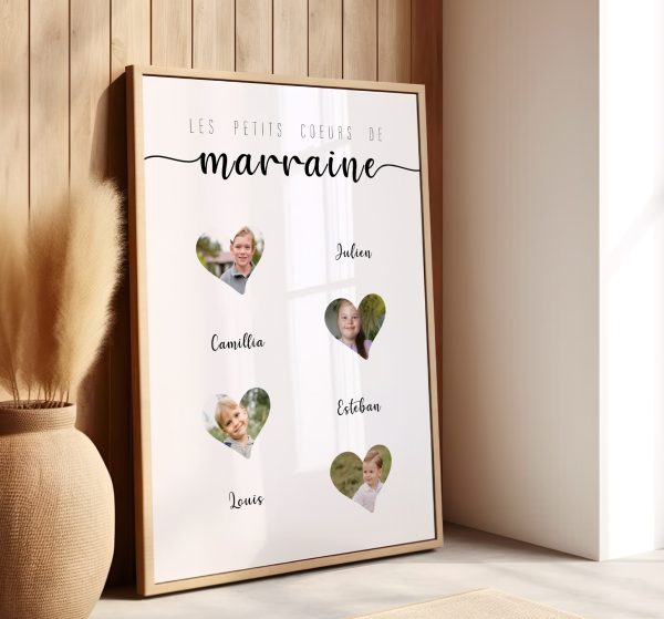 Affiche famille petits coeur personnalisable