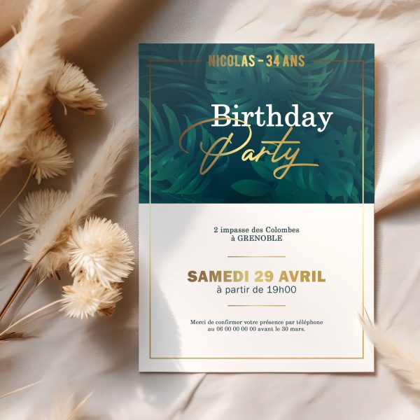 Invitation anniversaire jungle personnalisée à imprimer