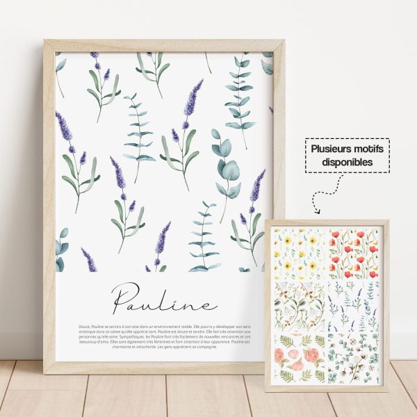 Affiche prénom lavande aquarelle