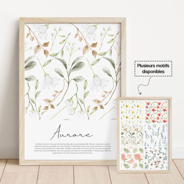 Affiche prénom florale