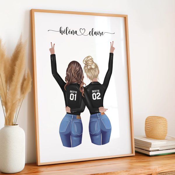 Affiche portrait meilleures amies