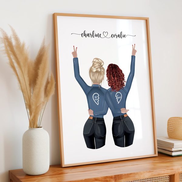 Portrait personnalisé meilleures amies