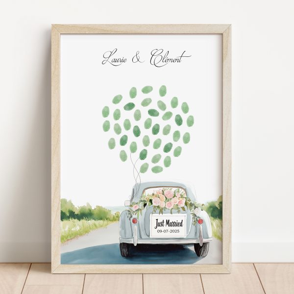 Arbre à empreintes voiture de mariage