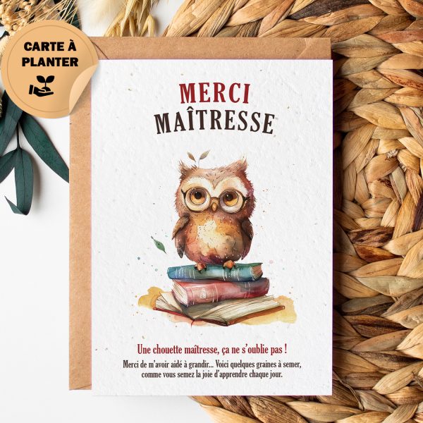 Carte à planter merci maîtresse