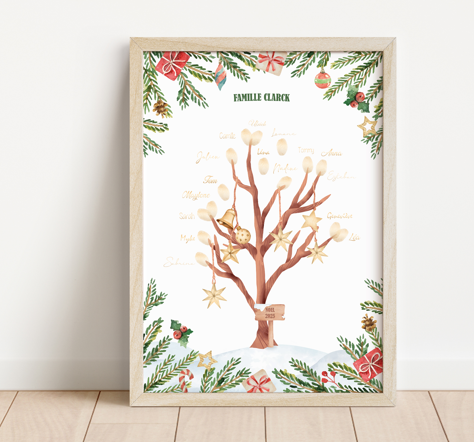 Arbre à empreintes Noël