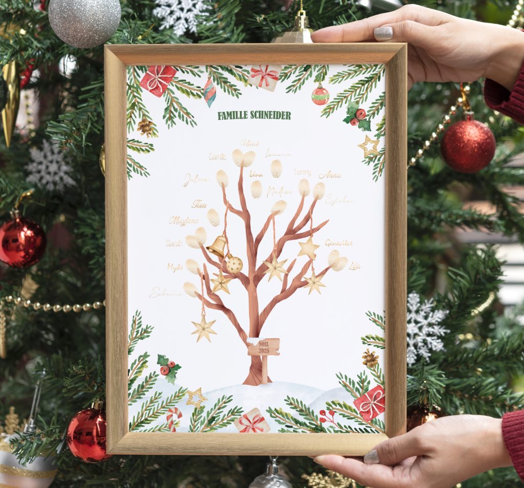 Arbre à empreintes de Noël