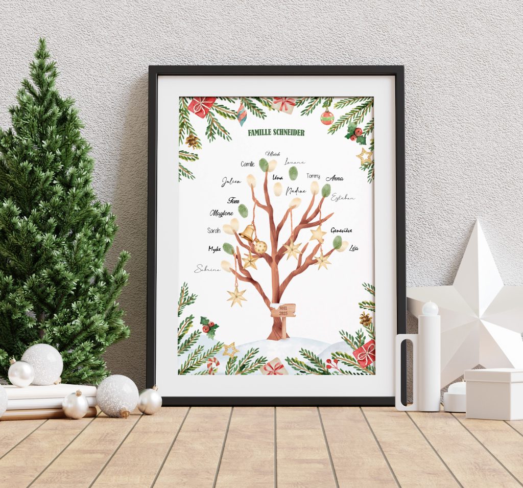 Arbre à empreintes Noël