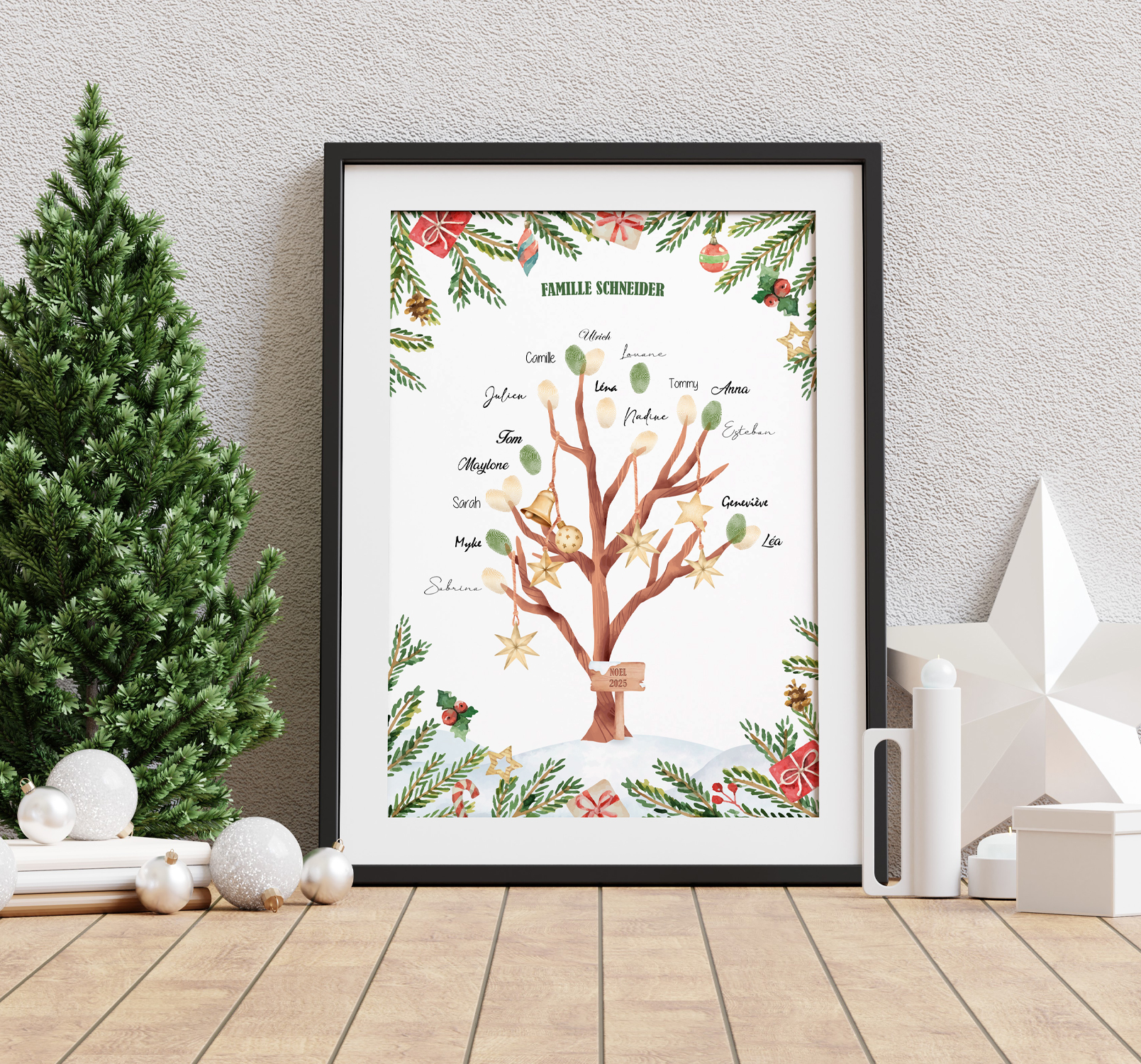 Arbre à empreintes Noël