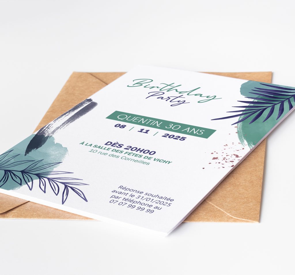 Invitation anniversaire homme
