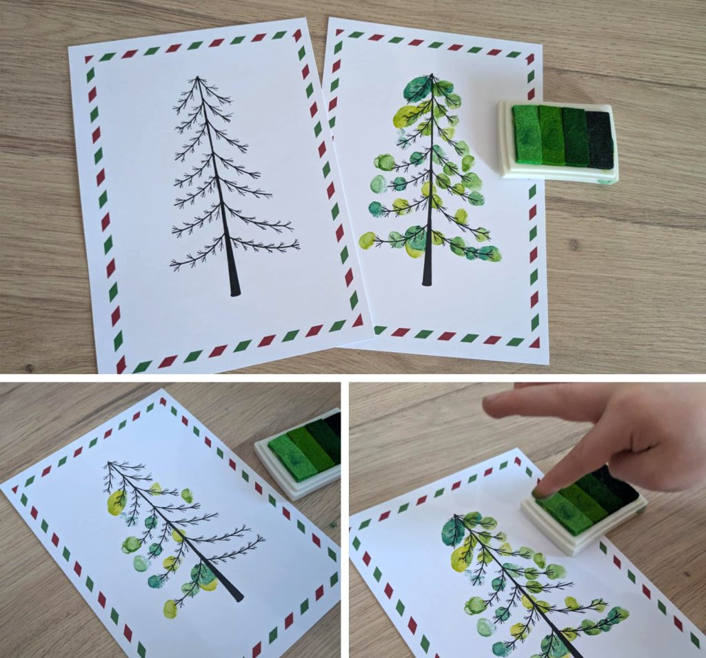 Arbre à empreintes de Noël