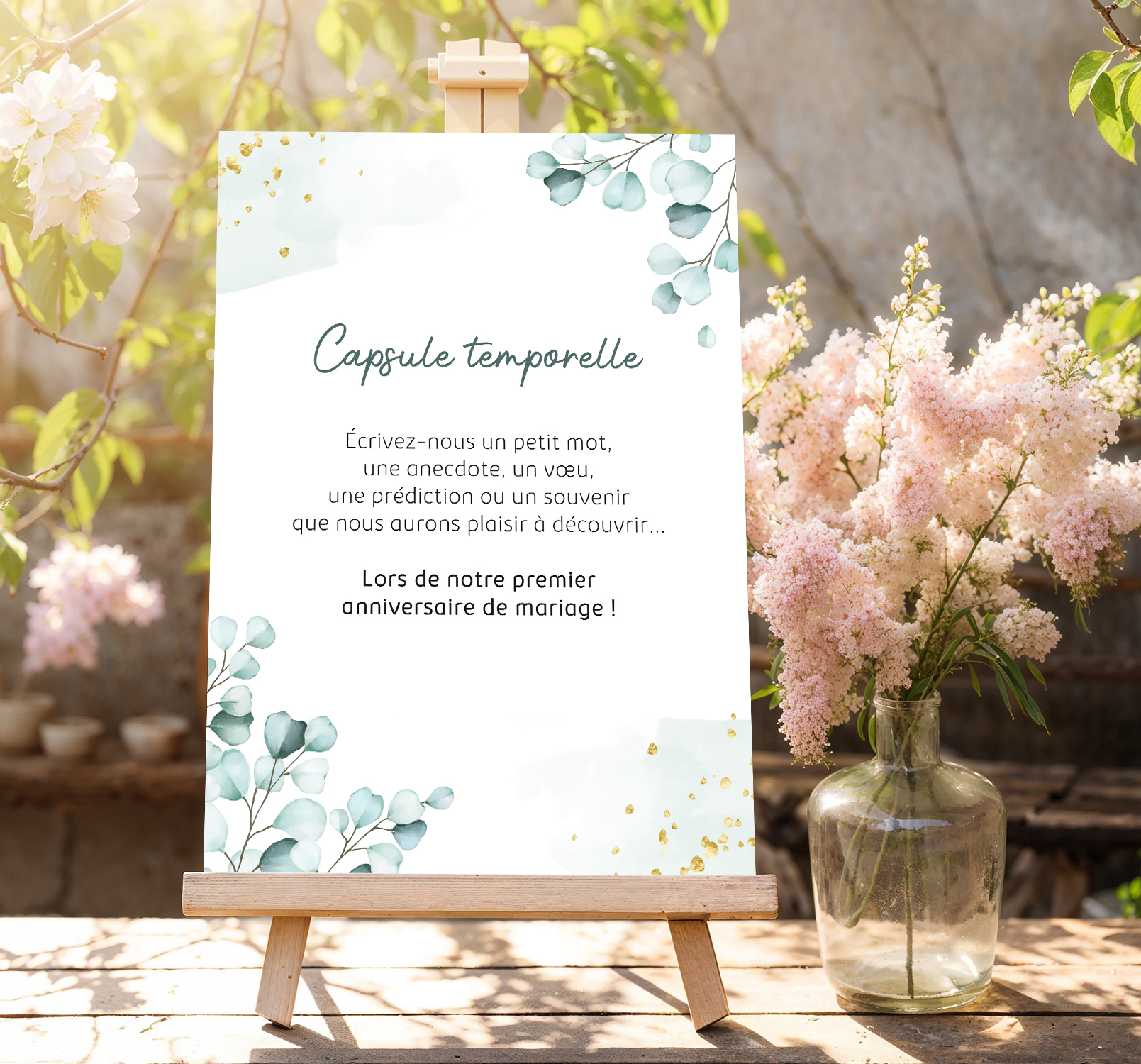 Affiche capsule temporelle mariage