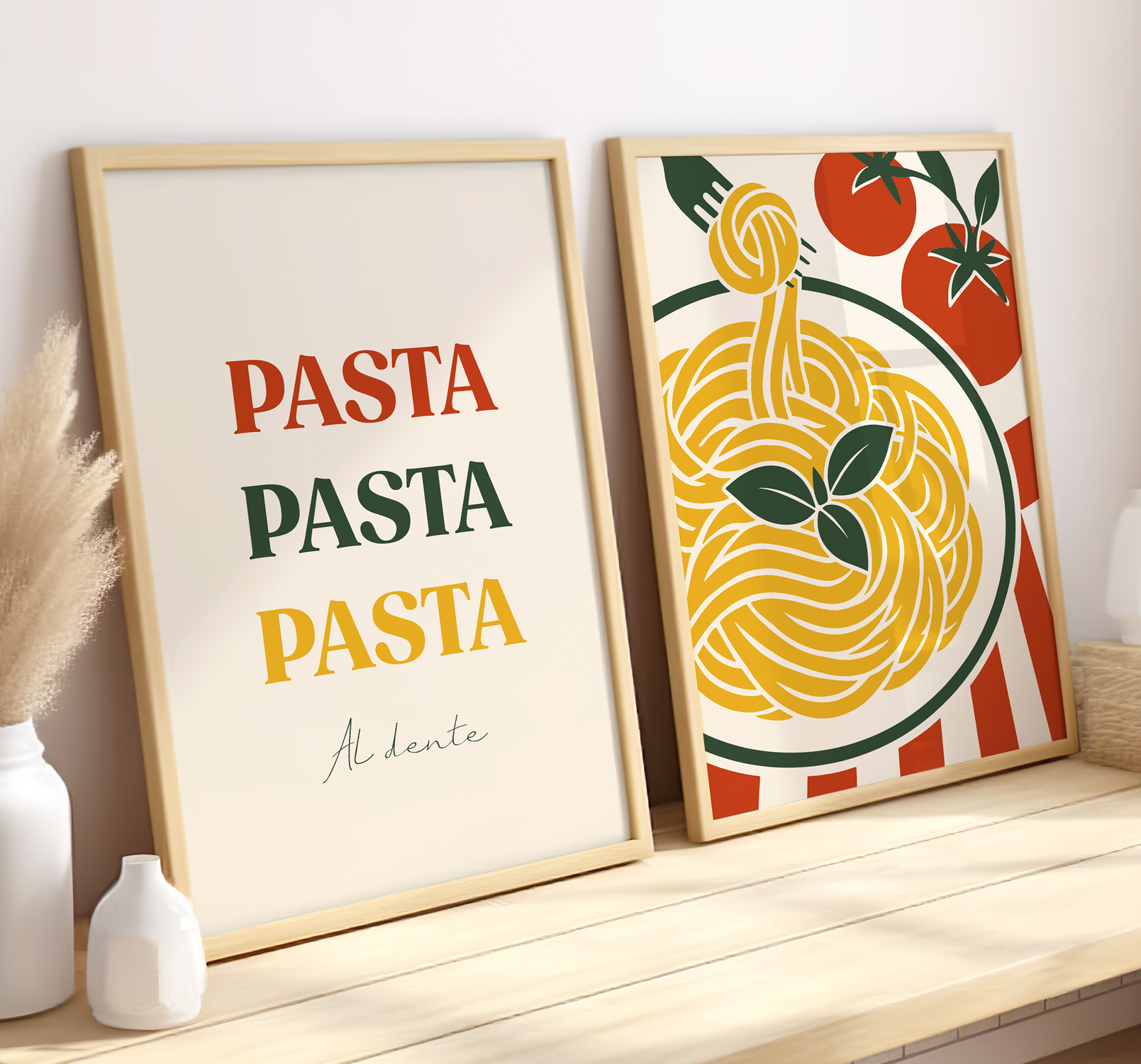Affiches pasta pour cuisine lot de 2 affiches décoratives