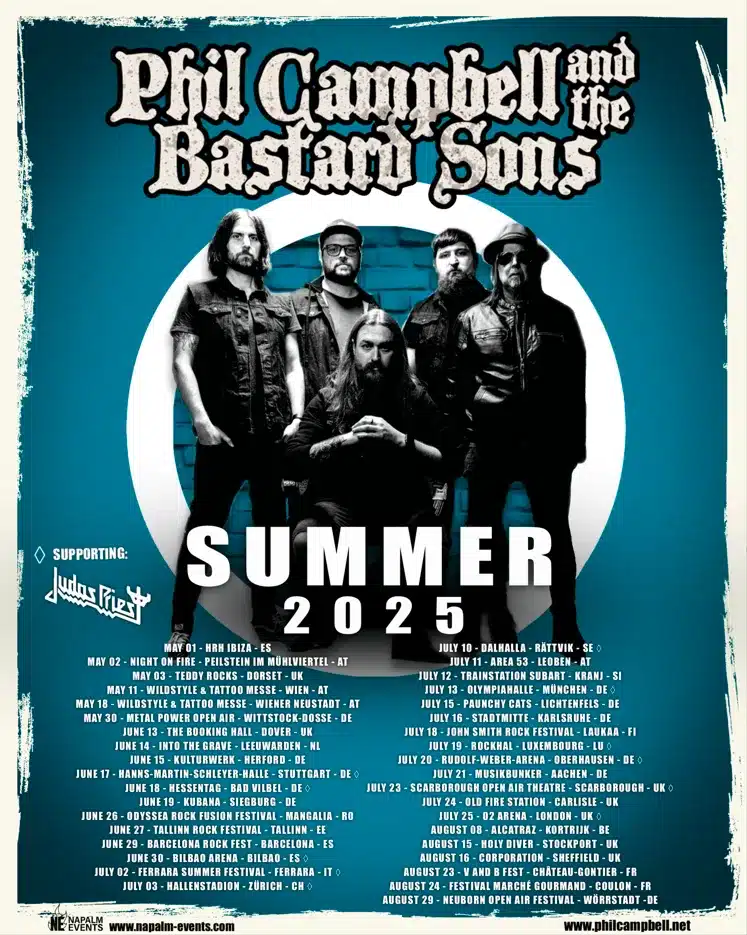 Phil Campbell and The Bastard Sons kündigen ihre Sommer-Tour 2025 an + exklusive Motörhead Tribute-Shows
