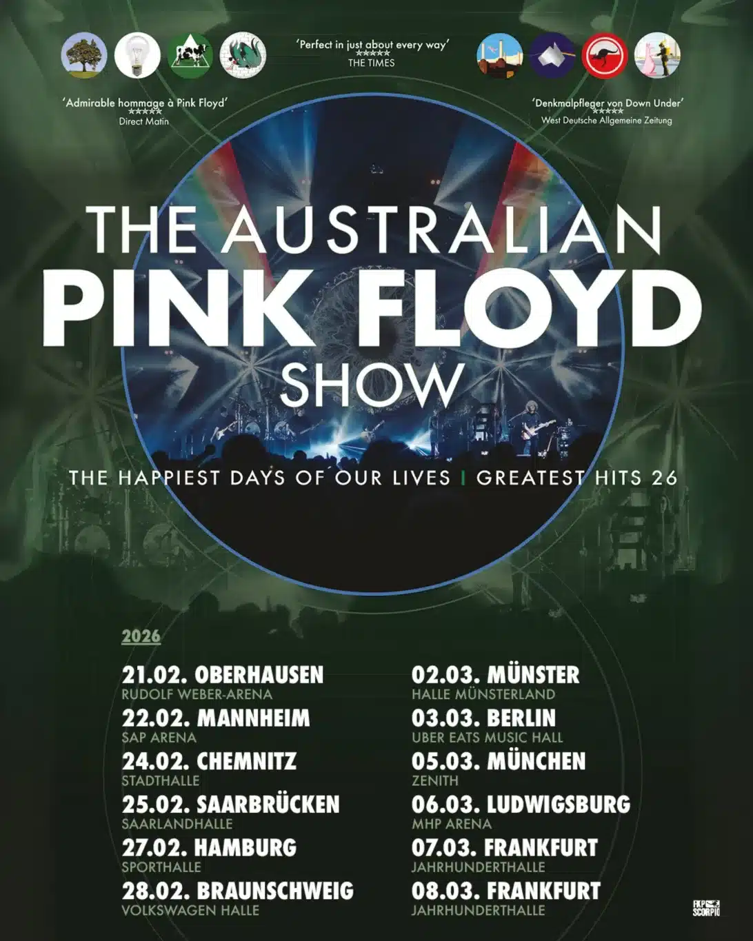 The Australian Pink Floyd Show – Happiest Days of Our Lives – Greatest Hits: Die ultimative Pink Floyd-Reise live auf Tour