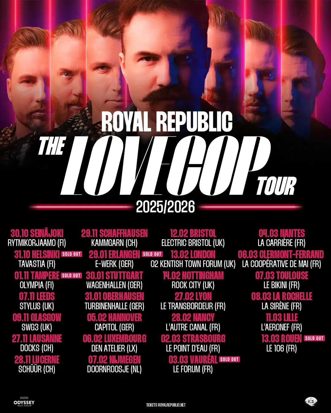 ROYAL REPUBLIC: LoveCop Tour 2026