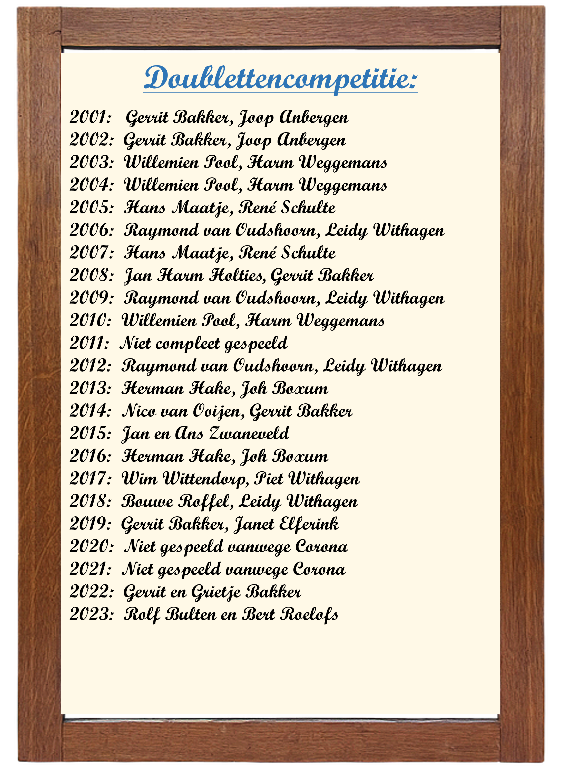 doublettencompetitie 2023