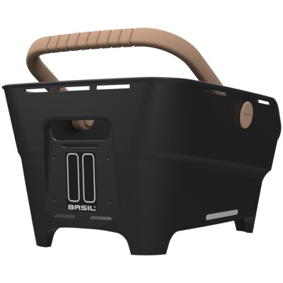 Kurv BASIL CENTO NEO MIK 2.0 Recycled synthetic Sort Bag 46x35x25cm inkl. MIK 2.0 adapter monteret