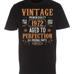 Vintage style - t-shirt med personligt fødselsår.