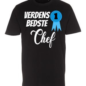 Sort T-shirt til verdens bedste chef (eller anden valgfri titel)