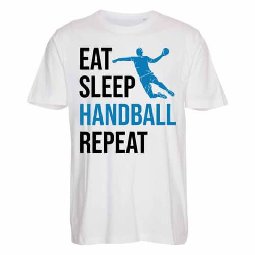 EAT - SLEEP - HANDBALL - REPEAT T-shirt til den mandlige håndboldspiller.