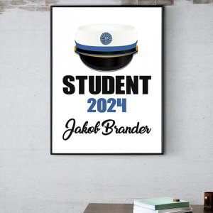 Personlig plakat til HF studenten med navn og årstal