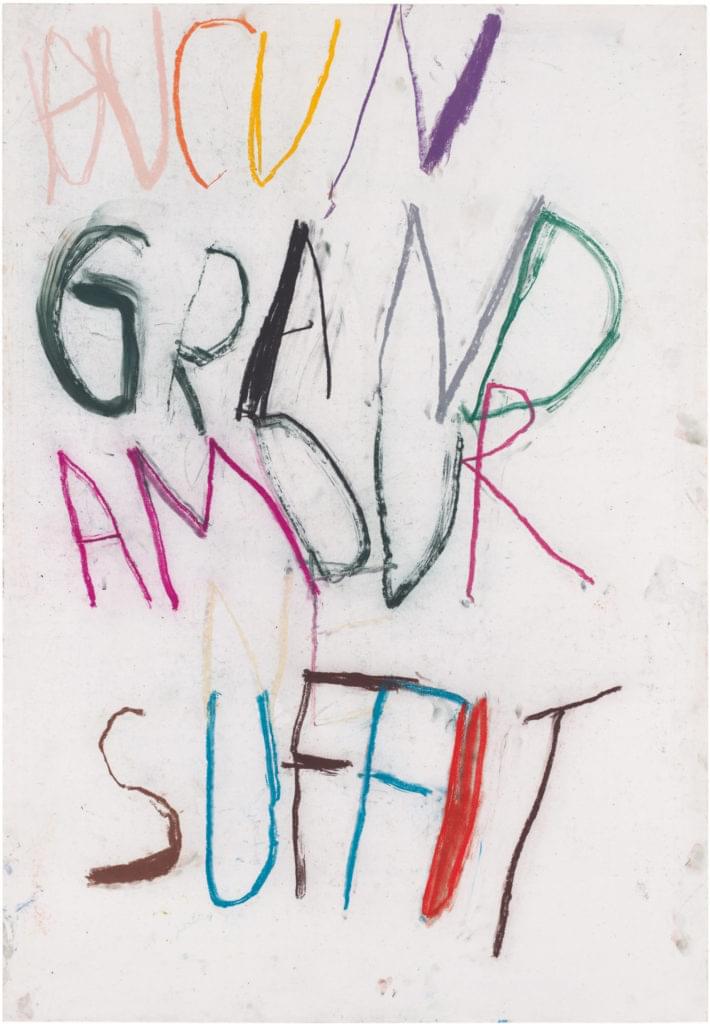 Philippe Vandenberg word drawing pastel 2008 paper un grand amour suffit
