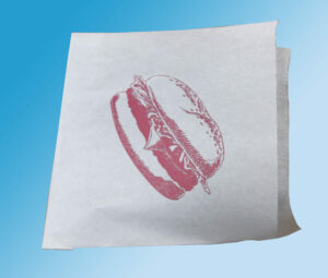 Burger Bag, White with red burger print