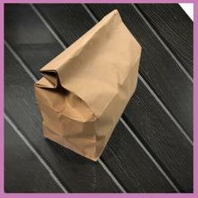 Paper Food Bag none handled, block bottom base available in small and medium, brown & white