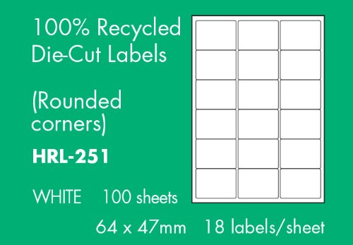 18 to view recycled labels, 64 x 47mm