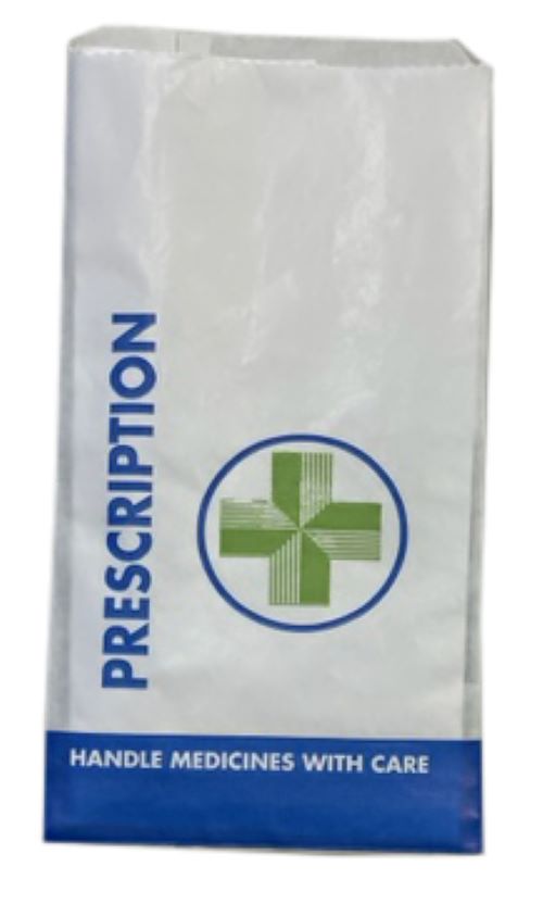 Pharmacy Prescription Grocery Bags White Gold and Blue Color (Rx Bag, Paper  Bag, Medicine Bag, Lunch Bag, Party Favor Bag) 5 x 2 x 10 inches - Qty 100  - Walmart.com