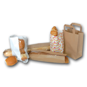 Bread Bags, Paper Bread Bags, white & brown in various sizes, with and without window strip