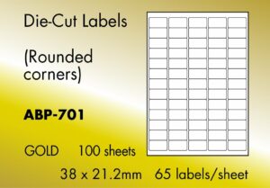 65 to view Gold labels, 100 sheets