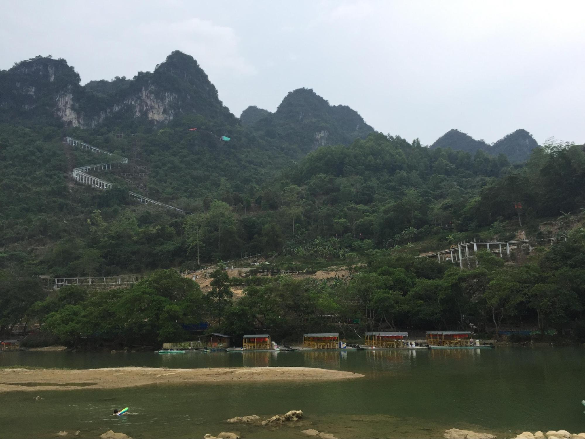 Looking across the river from Vietnam to a Chinese tourist spot. No sign of life there either