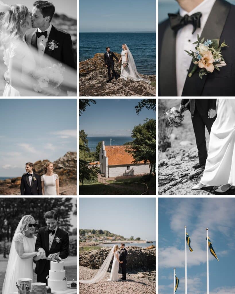 Bröllopsfotograf bröllop i Arild och Villa Brunnby