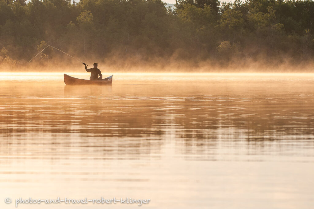 Early morning fishing on Clearwater Lake, Bella Coola